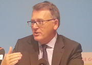 Le ministre du Travail luxembourgeois, Nicolas Schmit, lors d'une conférence de presse des ministes du Travail sociaux-démocrates en marge du Conseil EPSCO du 4 octobre 2012