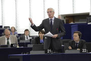 Michel Barnier devant le Parlement européen le 25 octobre 2012, à l'occasion d'un débat sur la réforme de la directive MiFID (c) European Union 2012