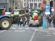La manifestation des producteurs de lait de l'EMB à Bruxelles, le 26 novembre 2012  source: EMB