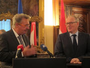 Jean Asselborn et son homologue des Pays-Bas, Frans Timmermans, le 7 novembre 2012 à Luxembourg