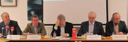 Georges Bach, Frank Engel, Robert Goebbels, Charles Goerens et Claude Turmes ont pris position sur le cadre financier pluriannuel de l'UE le 4 février 2013 à la Maison de l'Europe