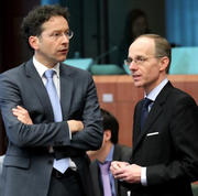 Jeroen Dijsselbloem et Luc Frieden lors de l'Eurogroupe du 4 mars 2013 (c) Conseil de l'UE