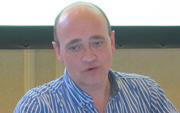 L'économiste Christophe Ramaux lors de sa conférence organisée par la CSL sur la réhabilitation de l'Etat social, le 21 mars 2013 à Luxembourg