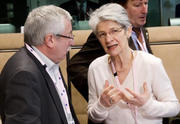Ignacio Fernandes Toxos (CES) et Bernadette Ségol (CES) © Conseil de l'Union européenne
