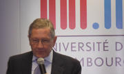 Klaus Regling, lors de sa conférence sur la crise de l'euro à l'Université du Luxembourg, le 8 avril 2013