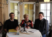 Astrid Lulling entourée de son assistant Christophe Hansen et de Guy Wester, délégué de la LBJ à la CEJA