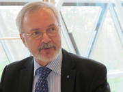 Werner Hoyer, président de la BEI, le 17 février 2014, lors de la présentation du bilan 2013 de sa banque