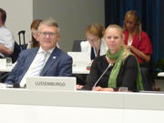 Nicoals Schmit et Carole Dieschbourg à Milan lors de la réunion informelle des ministres de l'Emploi et de l'Environnement qui s'est tenue le 17 juillet 2014 (c) MDDI