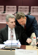 Le commissaire européen sortant de l'Energie, Günther Oettinger, avec le PDG de Gazprom, Aleksey Miller (Source : Commission)