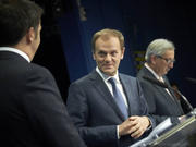 Donald Tusk lors de la conférence de presse qui a suivi le Conseil européen du 18 décembre 2014 (c) Le Conseil de l'UE