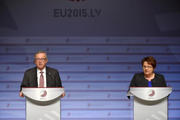 Jean-Claude Juncker, le président de la Commission européenne, avec Laimdota Straujuma, Premier ministre letton (source: Commission)