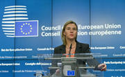 La Haute représentante de l’Union pour les Affaires étrangères, Federica Mogherini, lors d'une conférence de presse le 19 janvier 2015 (Source : Conseil)