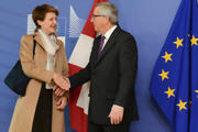 Jean-Claude Juncker a reçu la présidente de la Confédération helvétique, Simonetta Sommaruga, le 2 février 2015 © European Union, 2015