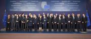 Les chefs d'Etat et de gouvernement réunis à Bruxelles pour un Consiel informel le 12 févier 2015 (c) Le Conseil de l'UE