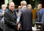 Le ministre grec des Finances Yanis Varoufakis au Conseil Ecofin du 17 février 2015 (Source : Conseil)