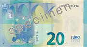 Le nouveau billet de 20 euros (Source : BCE)