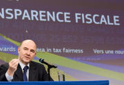 Le commissaire européen en charge de la Fiscalité, Pierre Moscovici, lors de la présentation du paquet sur la transparence fiscale de la Commission européenne, le 18 mars 2015 (source: Commission)