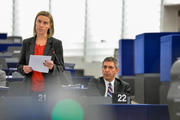 La Haute Représentante de l'UE, Federica Mogherini, lors du débat au parlement européen sur la PESC le 11 mars 2015 (source: Parlement européen)