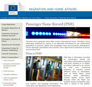 La page du site de la Commission européenne consacrée à l'échange de données PNR