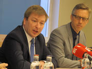 Marc Hansen, secrétaire d’État à l’Enseignement supérieur et à la Recherche, lors d’une conférence de presse le 9 avril 2015 sur Horizon2020