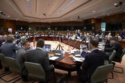 Les ministres des Finances réunis en Conseil Ecofin le 12 mai 2015 (c) Le Conseil de l'UE