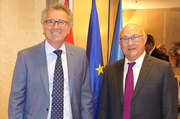 Le ministre des Finances luxembourgeois Pierre Gramegna avec son homologue français Michel Sapin le 5 juin 2015 (Source : SIP)
