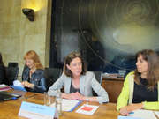 Lydia Mutsch, lors de la conférence de presse sur les priorités de la Présidence luxembourgeoise du Conseil de l'UE en matière de Sané Publique, le 26 juin 2015