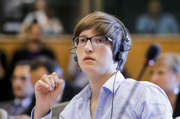 La députée allemande issue du parti des pirates Julia Reda, rapportrice sur le droit d'auteur (Source : PE)
