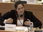 Tove Ryding, membre de l'ONG Eurodac, devant la commission spéciale TAXE (Source : PE)
