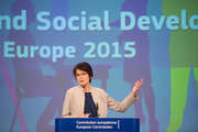 Marianne Thyssen, commissaire européenne pour l’Emploi, les Affaires sociales, les Compétences et la Mobilité des travailleurs, le 21 janvier 2016