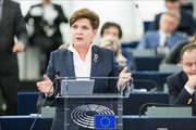 Beata Szydło, premier ministre polonais, devant le Parlement européen, le 20 janvier 2016