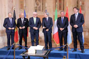 Les ministres des Affaires étrangères des six pays fondateurs de l'UE réunis à Rome © MAEE
