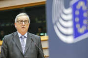 Jean-Claude Juncker au Parlement européen, le 24 février 2016, lors du débat sur l'avenir du Royaume-Uni dans l'UE
