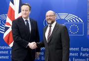 Martin Schulz et David Cameron le 16 février 2016 à Bruxelles
