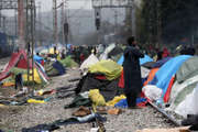 Le camp de réfugiés d'Idomeni (Grèce, frontière gréco-macédonienne), le 15 mars 2016  Source: UE
