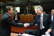 Xavier Bettel et Günther Oettinger lors du Conseil Télécommunications du 26 mai 2016 (c) Union européenne / Le Conseil de l'UE
