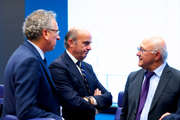 Pierre Gramegna, Luis De Guindos et Michel Sapin lors de la réunion de l'Eurogroupe du 16 juin 2016 (c) Union européenne / Le Conseil de l'UE