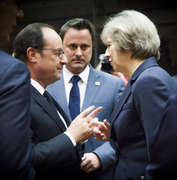 François Hollande, Xavier Bettel et Theresa May lors du Conseil européen du 20 octobre 2016 (c) Union européenne / Le Conseil de l'UE