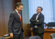 Jeroen Dijsselbloem et Euclide Tsakalatos lors de l'Eurogroupe du 5 décembre 2016 (c) Union européenne / Le Conseil de l'UE